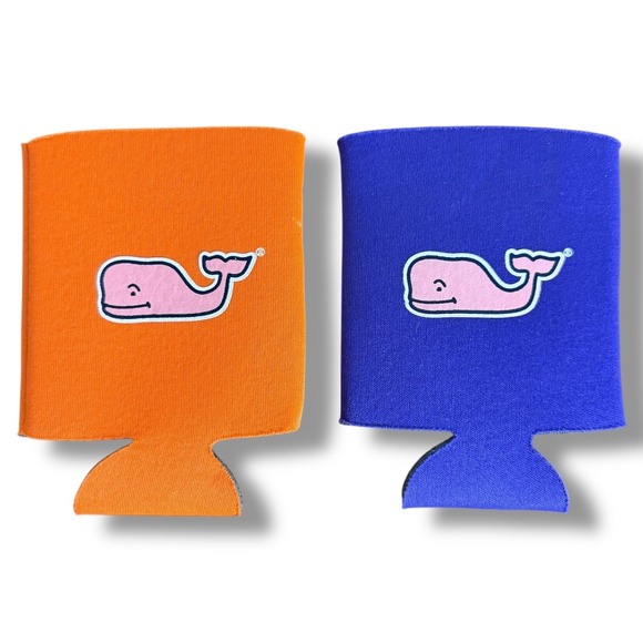 Vineyard Vines Can Cooler Drink Koozie Martha's Vineyard Orange Purple Whale - Picture 1 of 3